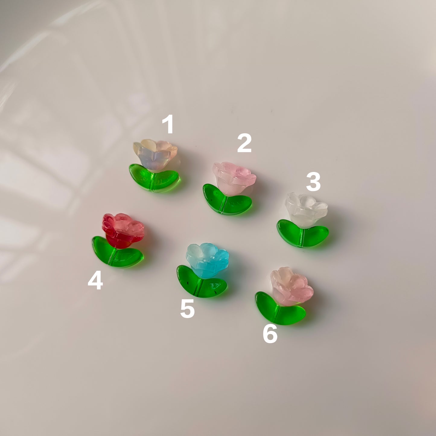 Glass Flowers with leaf