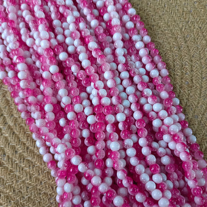 Milky Crackle Beads 8mm (95- 100 beads)