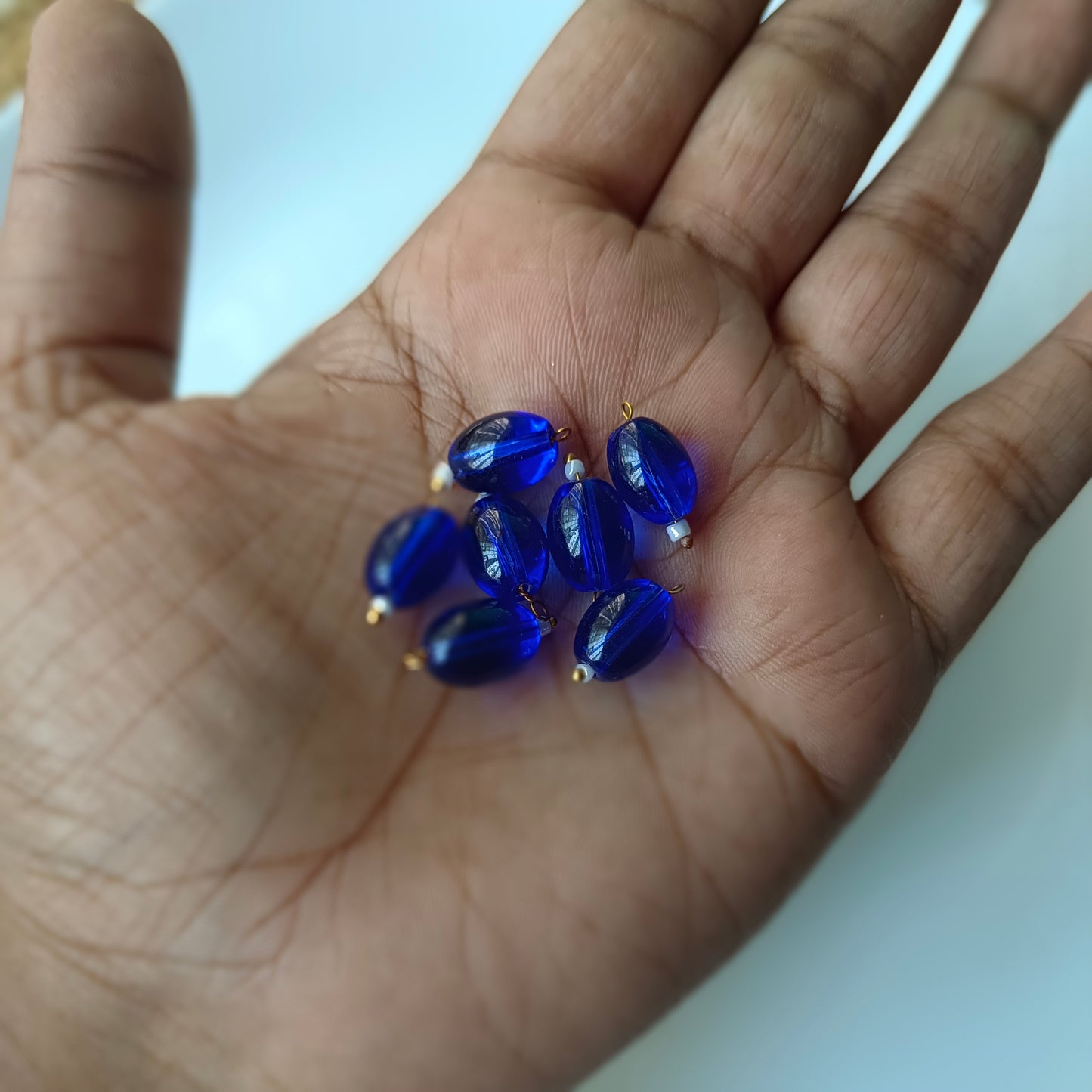 Oval Hanging Beads Glass Big(10 Pieces)