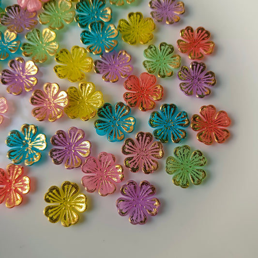 Multi Colour Gold Enamel Flowers( 10 Grams)