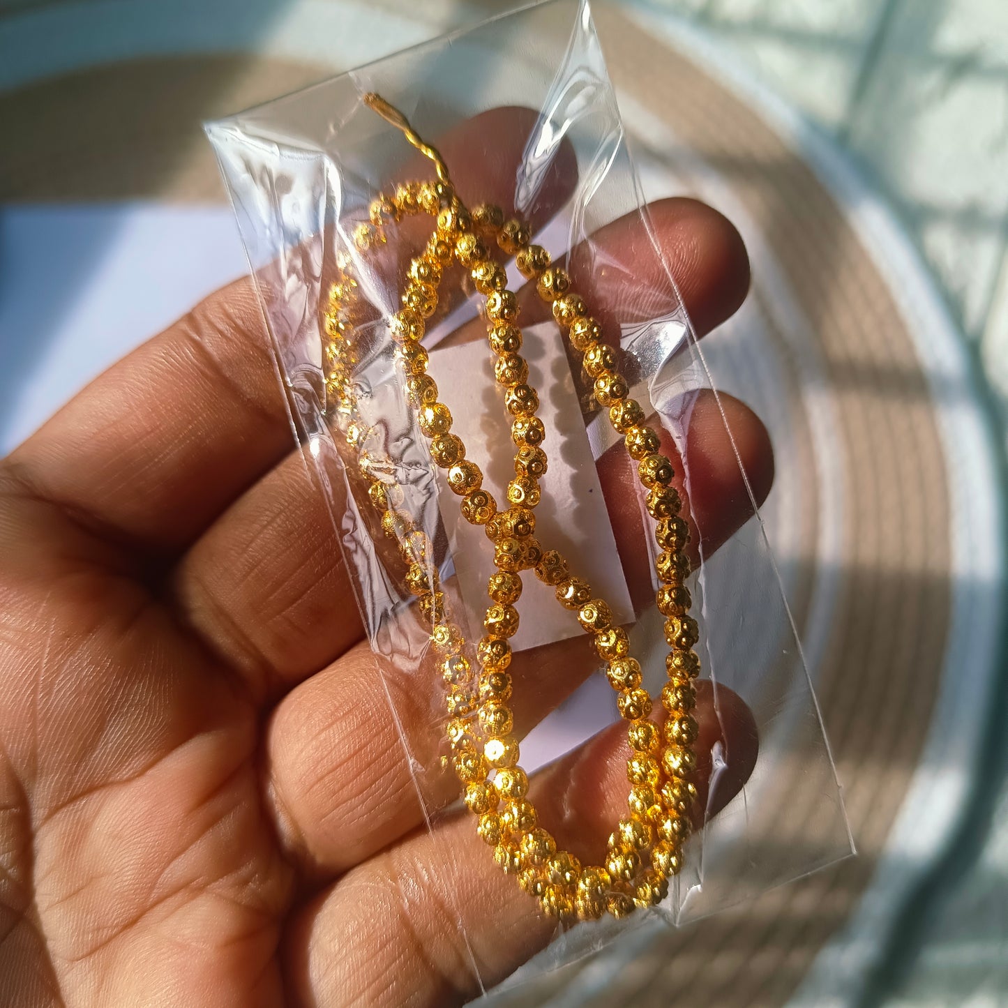 Anti tarnish bindi Beads 3mm(100 pieces)