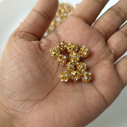 8mm Stone Balls Gold(5 Pieces)