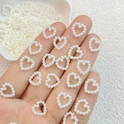 Pearl hearts (6 pieces)