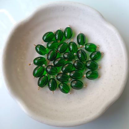 Oval Hanging Beads Glass Big(10 Pieces)