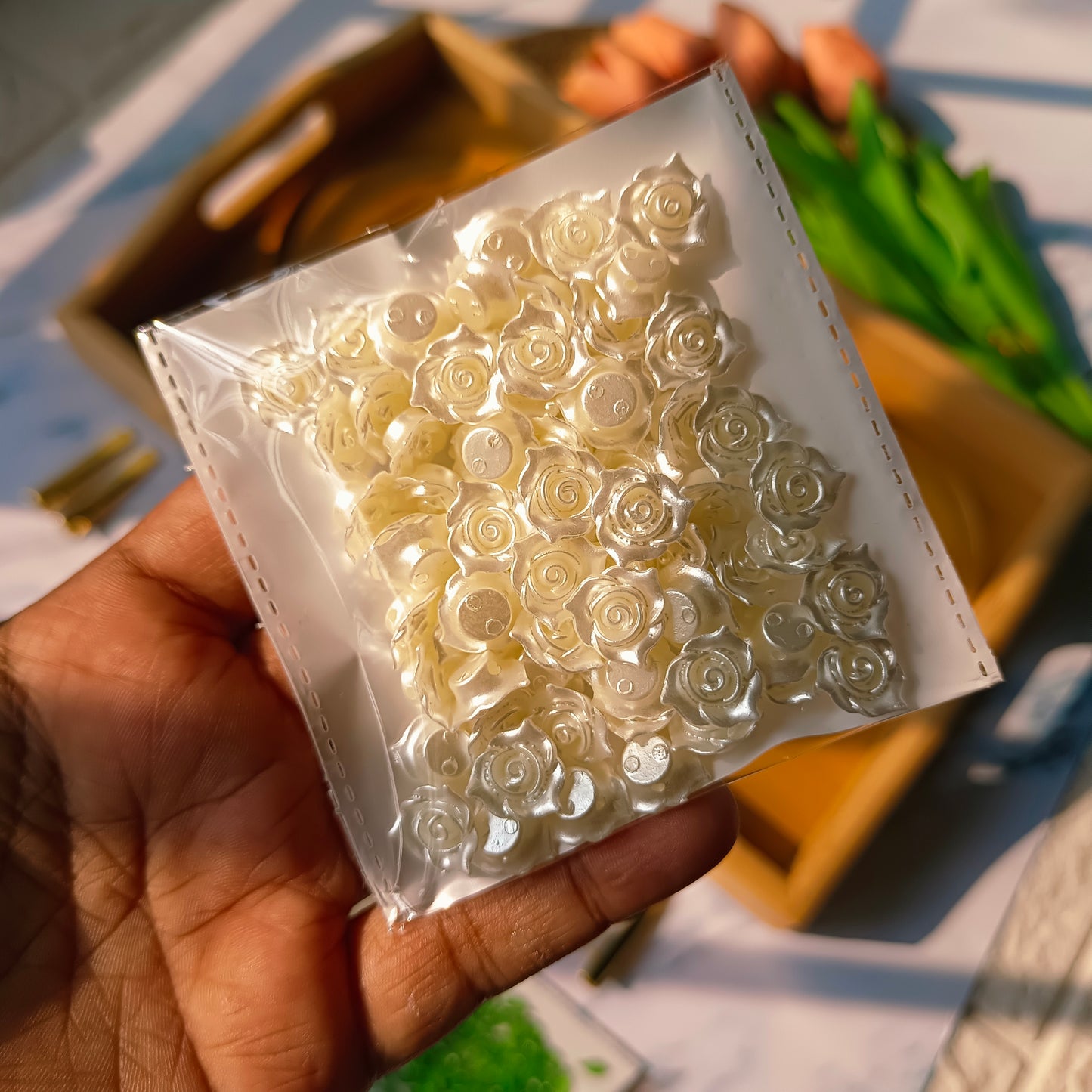 Pearl Roses Combo Kit (6 Hairbands+12 Aligator)