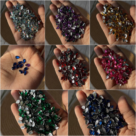 Eye Shaped Crystal Kundan Stones (10 Grams)