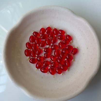 Oval Hanging Beads Glass Small (10 Pieces)