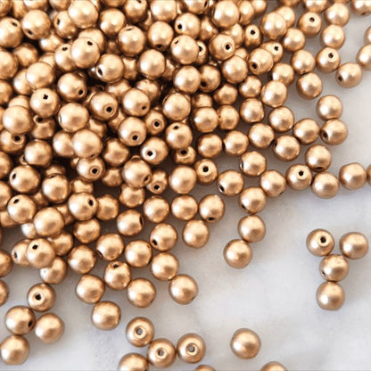 Matte Golden Beads 8mm( 180 Beads apx)