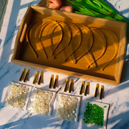 Pearl Roses Combo Kit (6 Hairbands+12 Aligator)