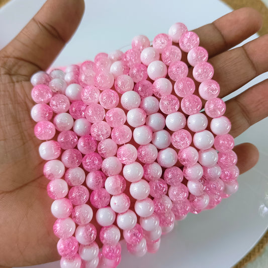 Milky Crackle Beads 8mm ( 95 - 100 beads )