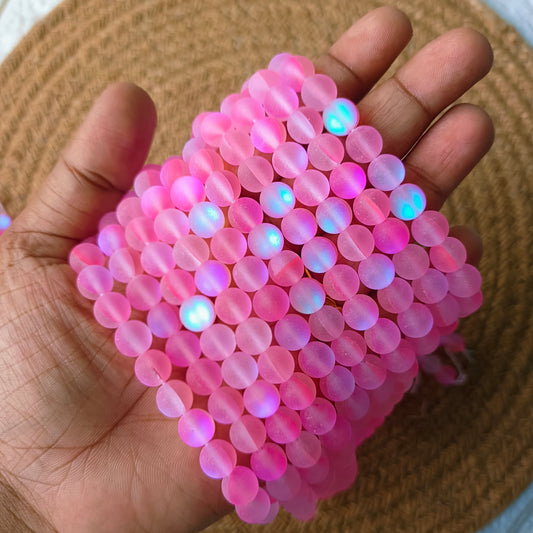 Real Gemstone Aura Beads ( 48 Beads)