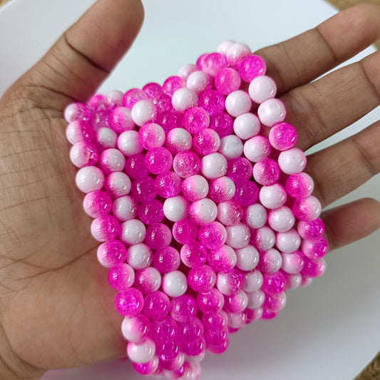 Milky Crackle Beads 8mm( 95 - 100 beads)