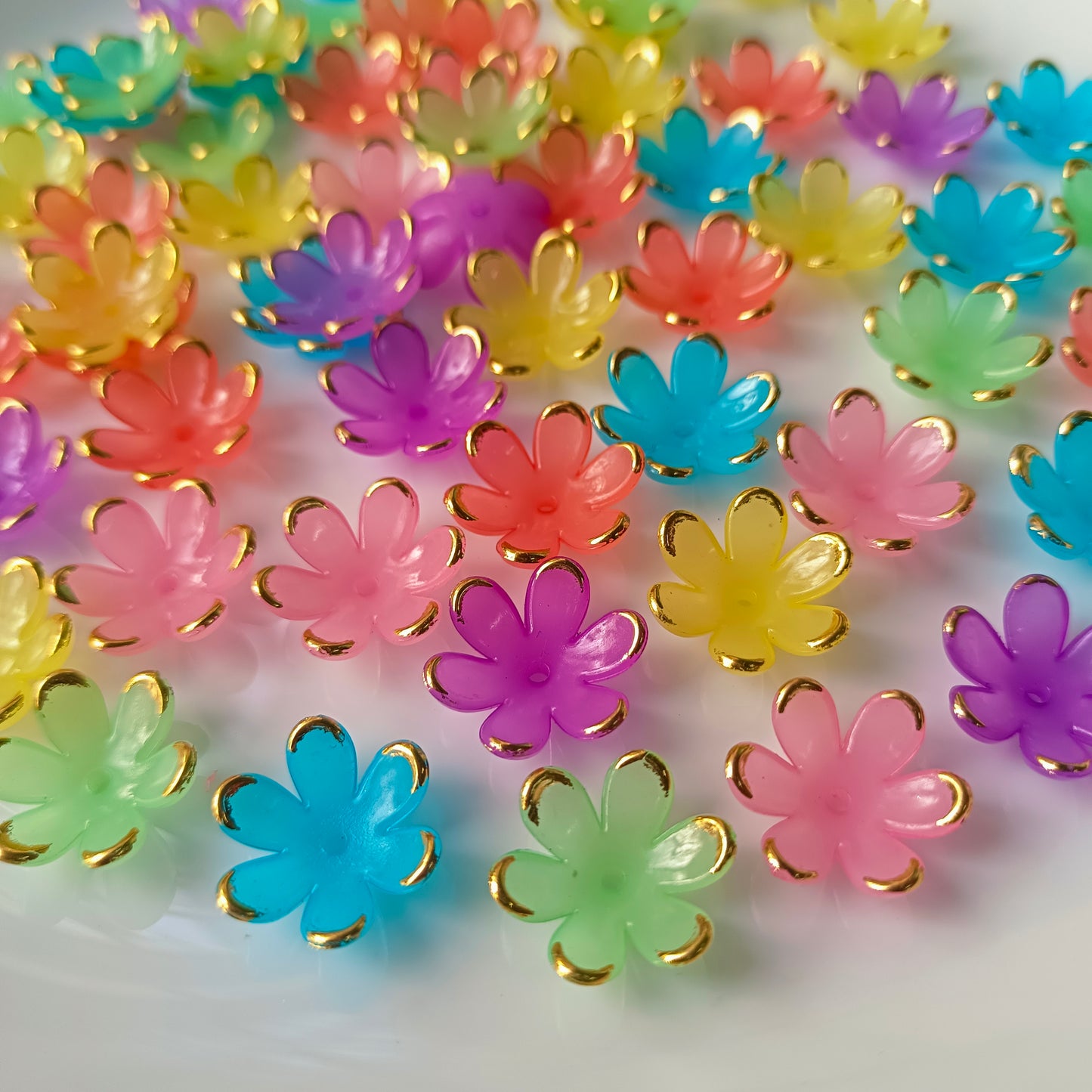 Multi Colour Gold Enamel Flowers(10 Grams)