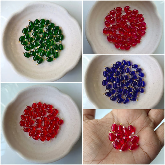 Oval Hanging Beads Glass Small (10 Pieces)