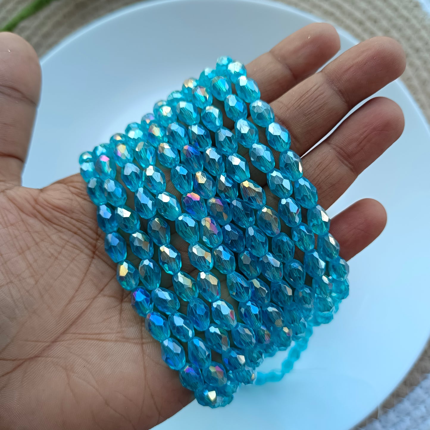 Drop Crystal Beads/Size-6*8(1 String)
