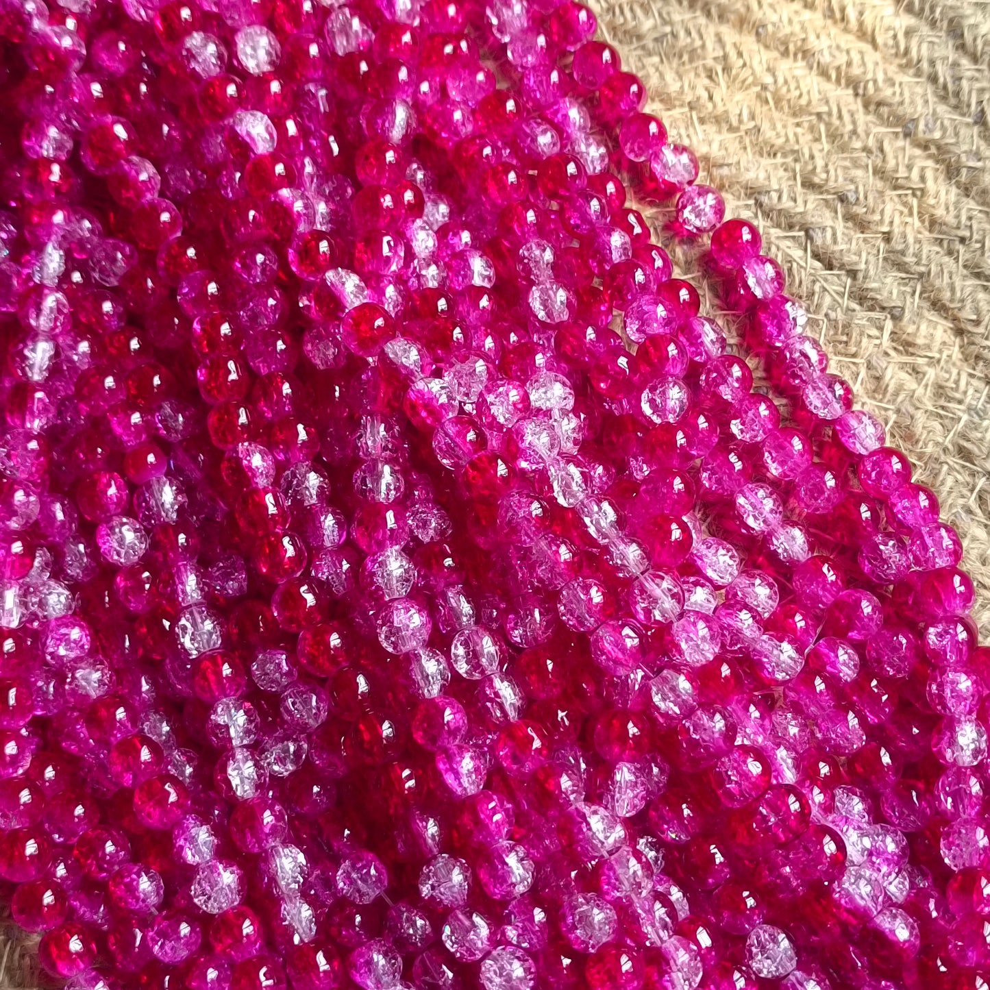 Dual Shades Crackle Beads