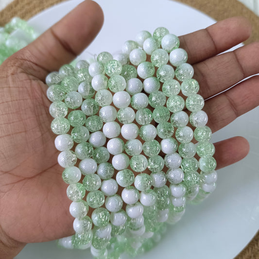 Milky Crackle Beads 8mm (95- 100 beads)