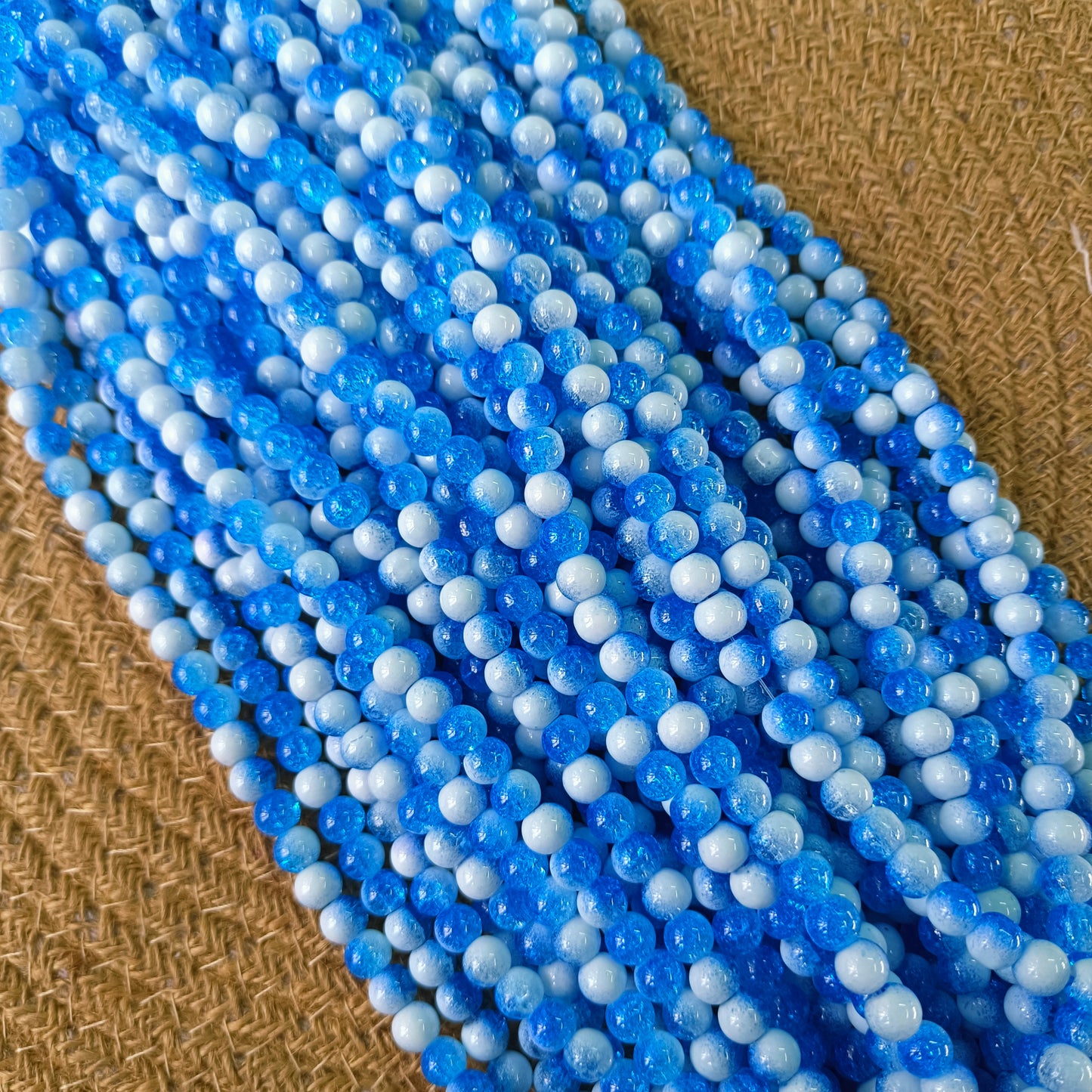 Milky Crackle Beads 8mm (95- 100 beads)