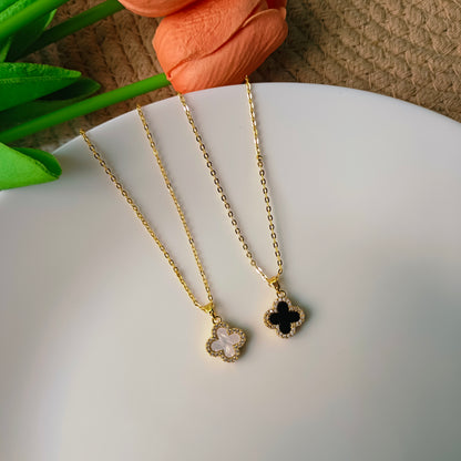 Anti tarnish Vancleef chain with Reversible Pendent