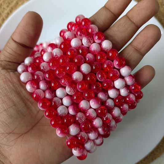 Milky Crackle Beads 8mm (95- 100 beads)