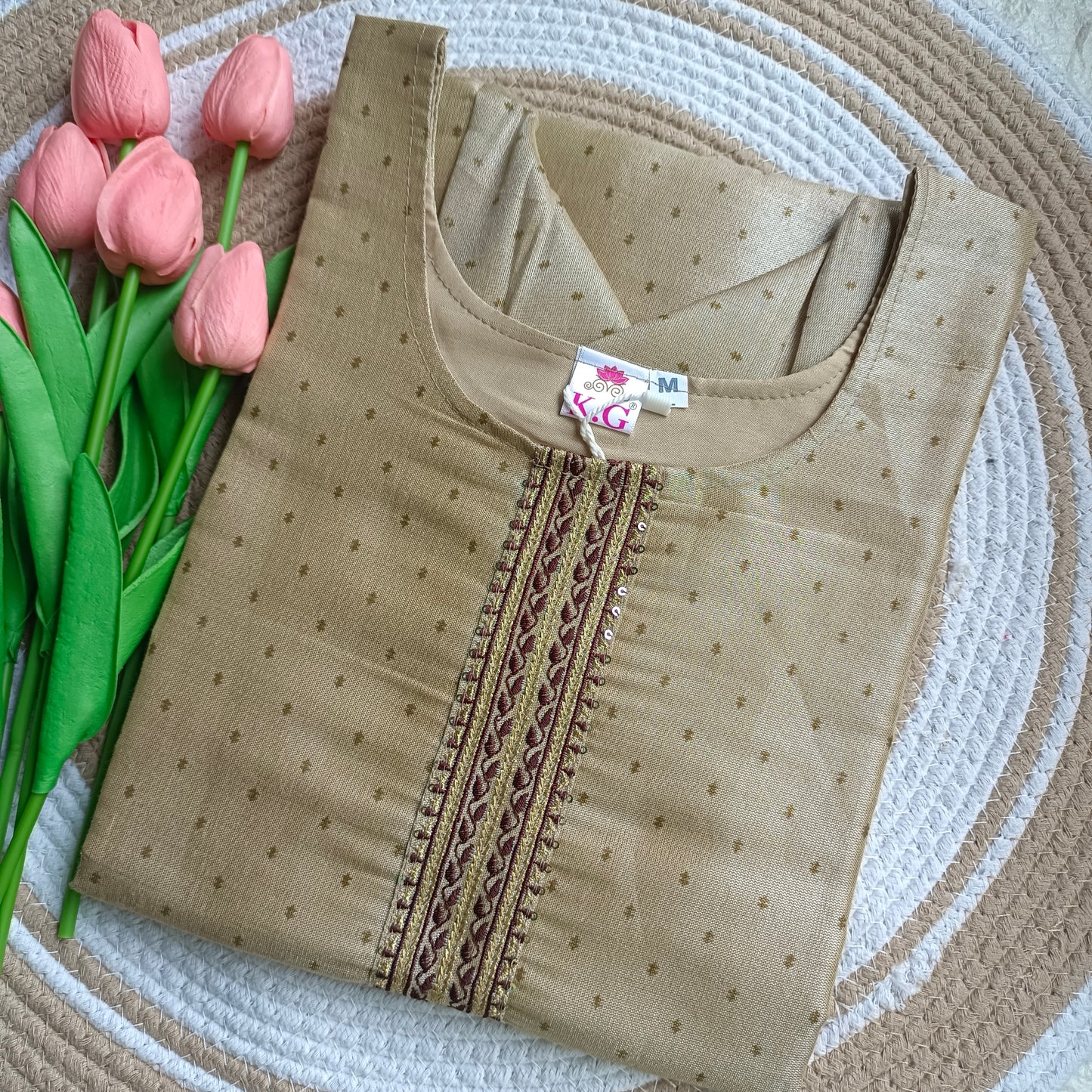 Tissue Side Open Kurti(Medium size)