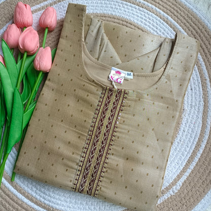 Tissue Side Open Kurti(Medium size)