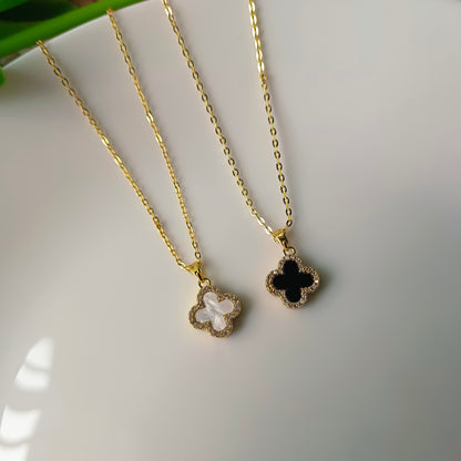 Anti tarnish Vancleef chain with Reversible Pendent