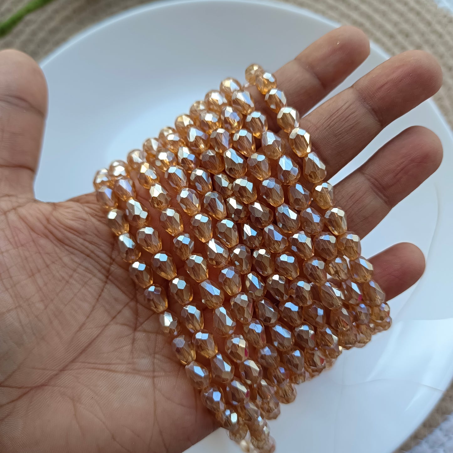 Drop Crystal Beads/Size-6*8(1 String)