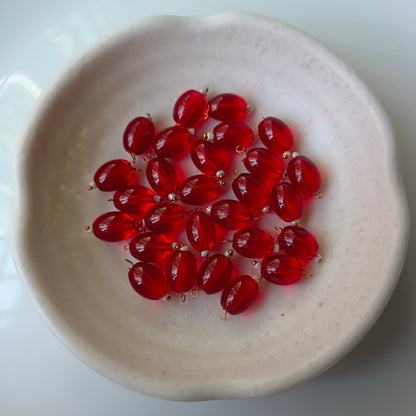 Oval Hanging Beads Glass Big(10 Pieces)