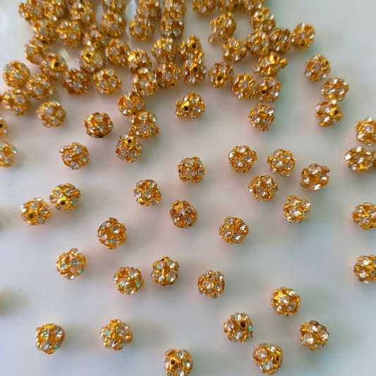 8mm Stone Balls Gold(5 Pieces)