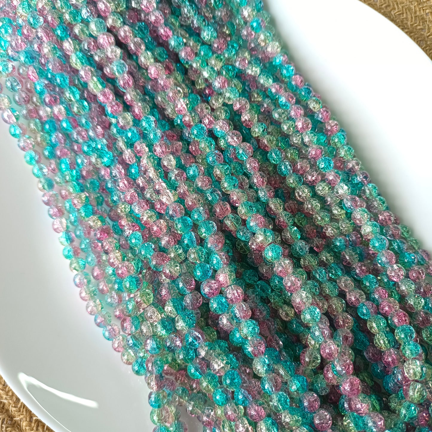Crackle Beads 95 - 100 Beads 8mm