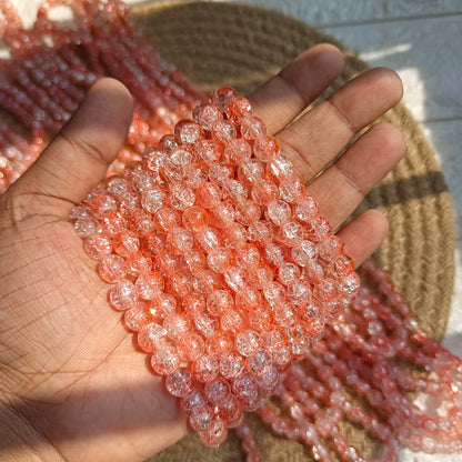 Dual Shades Crackle Beads