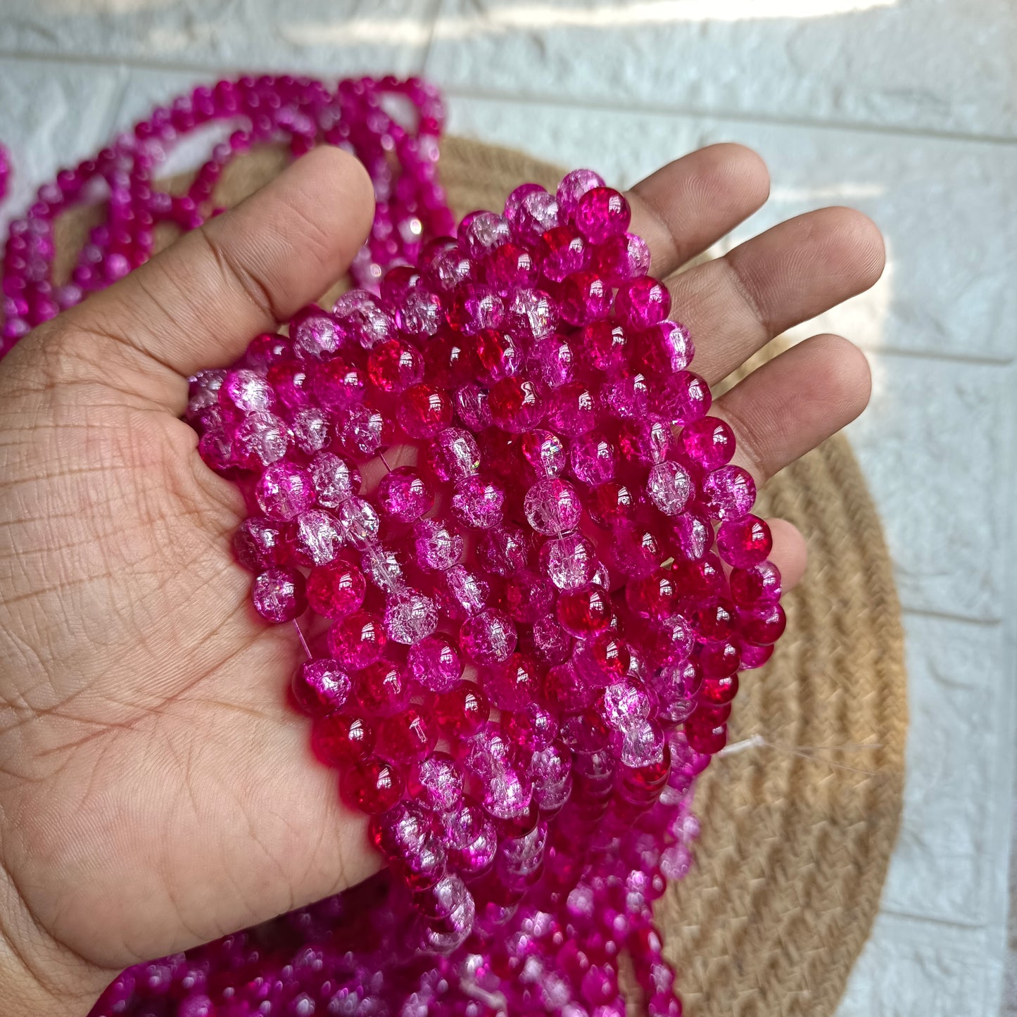 Dual Shades Crackle Beads
