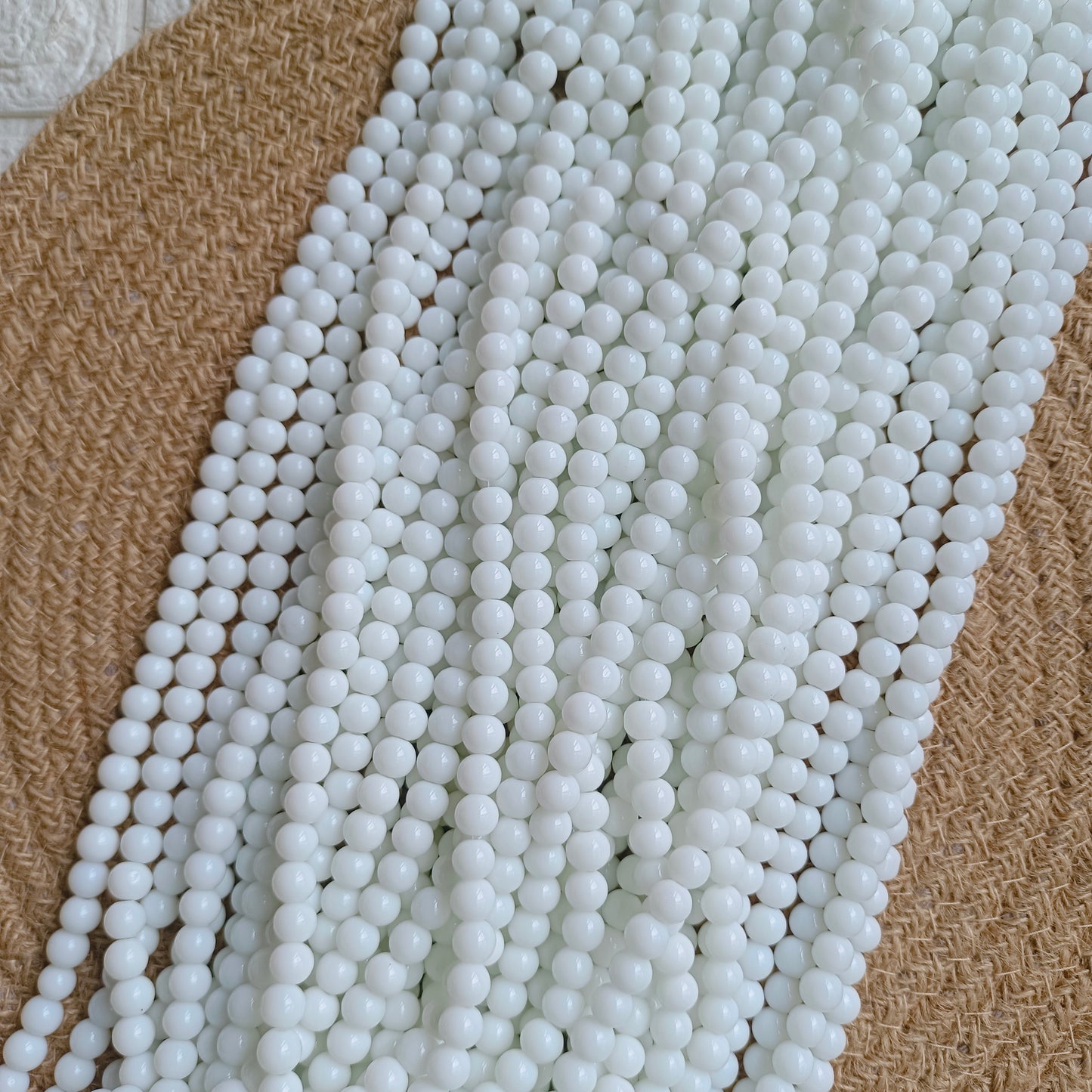 Milky White Glass Beads