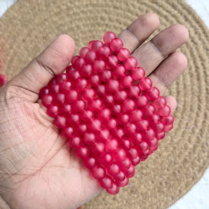Frozen Matte Beads 8mm 95+ Beads Red