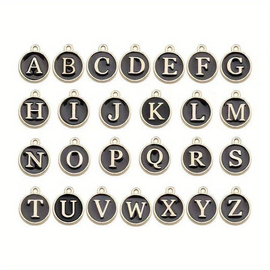 Alphabet charms Black