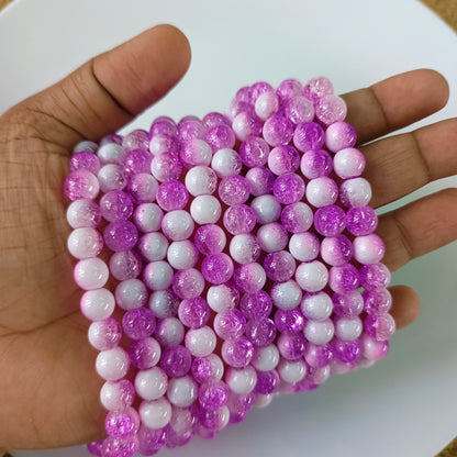 Milky Crackle Beads 8mm (95- 100 beads)
