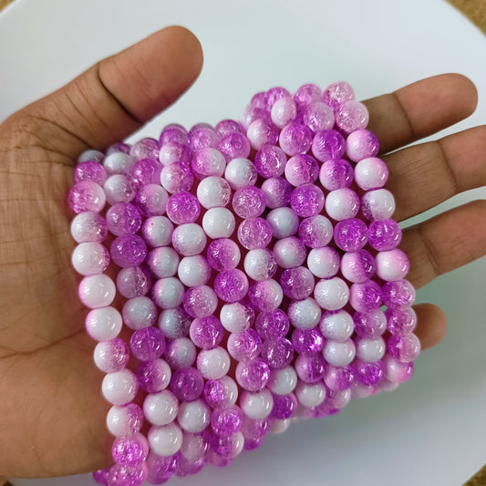 Milky Crackle Beads 8mm (95- 100 beads)