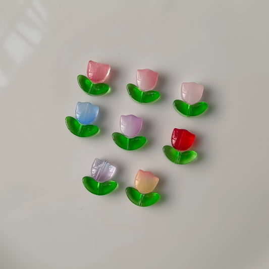 Tulips With Leaf Glass