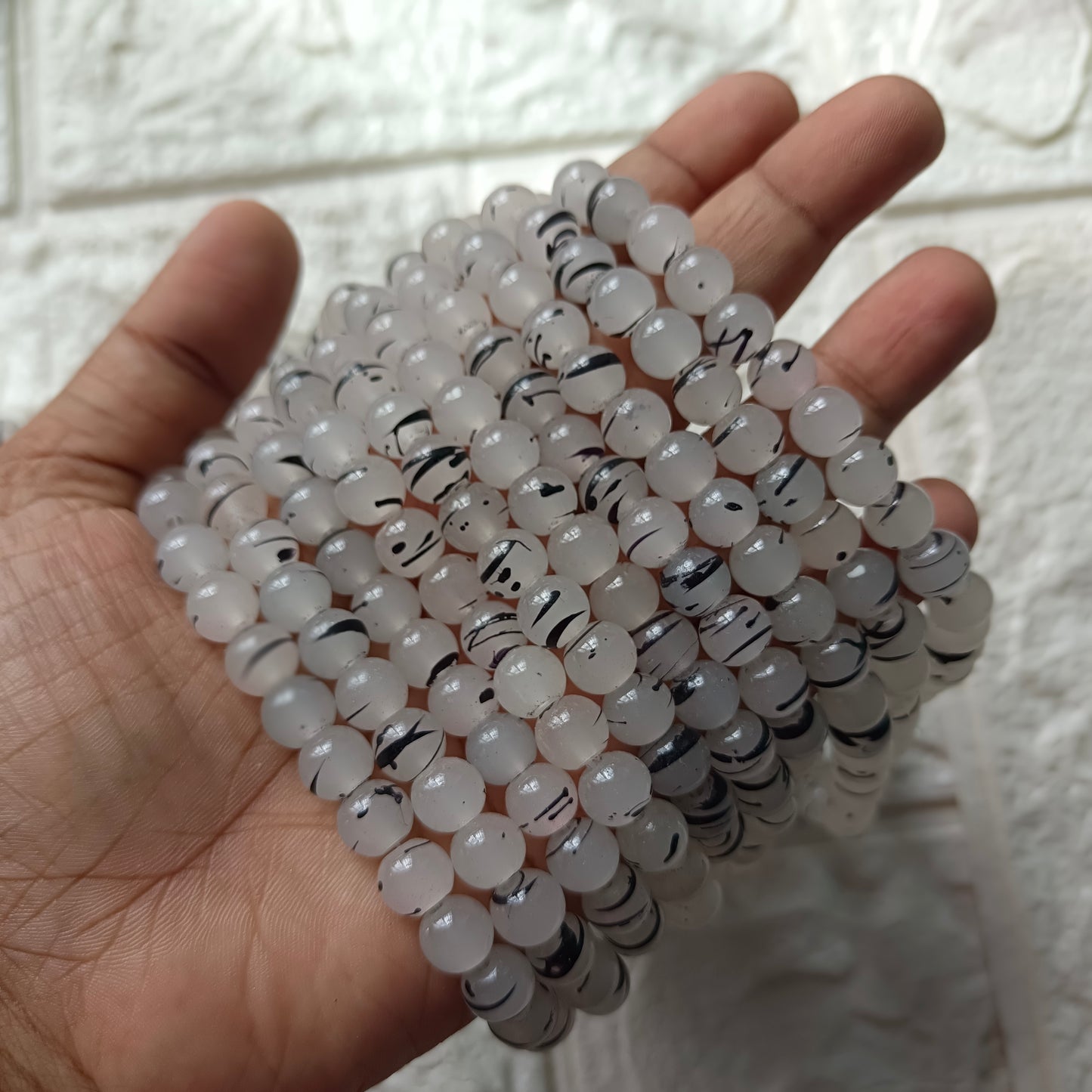Marble beads 8mm(95-100 beads)