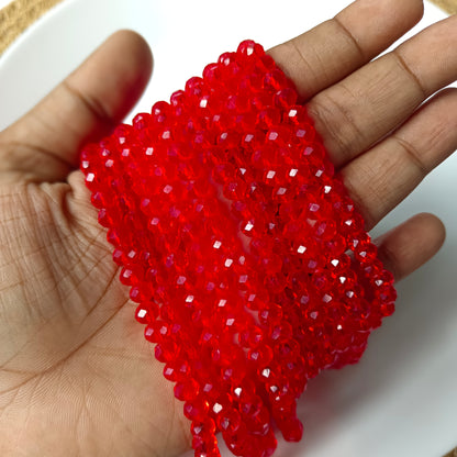 Crystal Beads Red  6mm