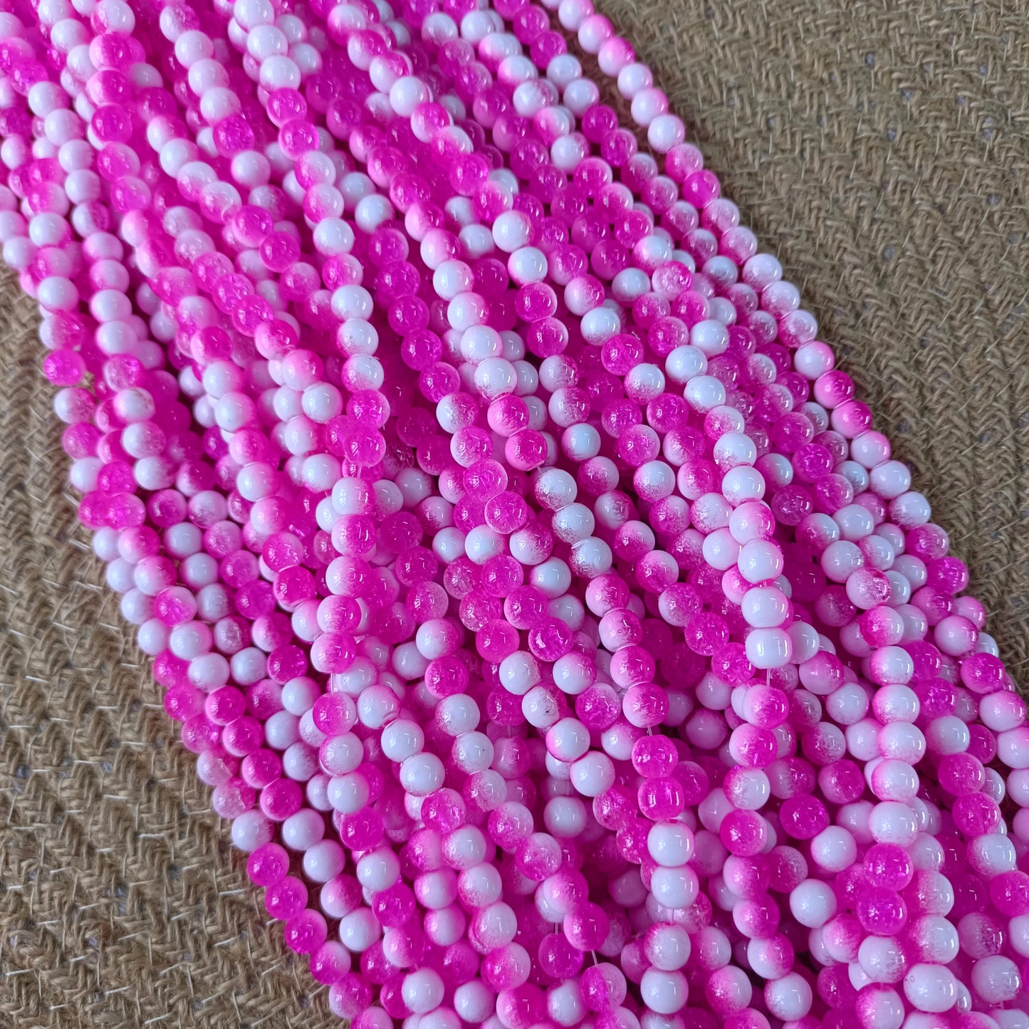 Milky Crackle Beads 8mm( 95 - 100 beads)