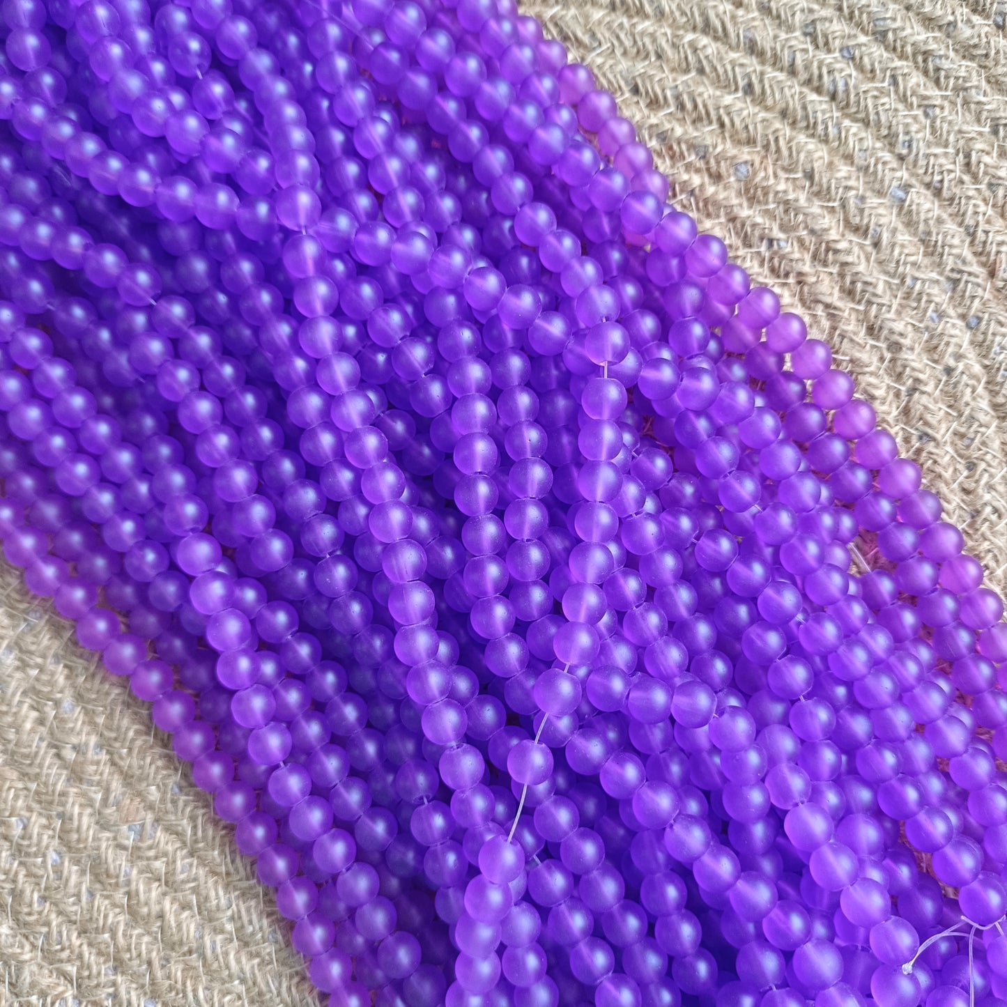 Frozen Matte Beads 8mm 95+ Beads Purple