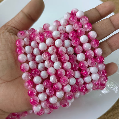 Milky Crackle Beads 8mm (95- 100 beads)