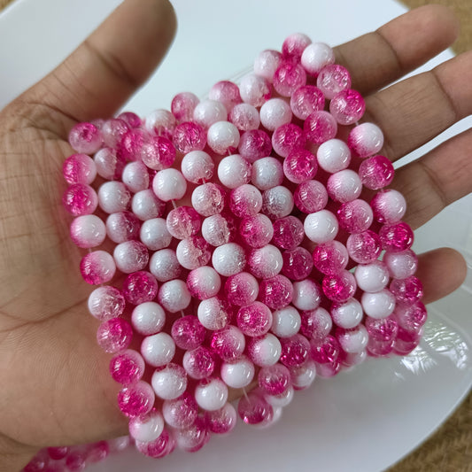 Milky Crackle Beads 8mm (95- 100 beads)
