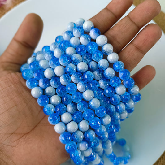Milky Crackle Beads 8mm (95- 100 beads)
