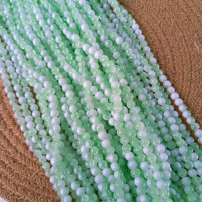 Milky Crackle Beads 8mm (95- 100 beads)
