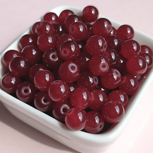 Glass Beads 8mm (95- 100 Beads ) Maroon