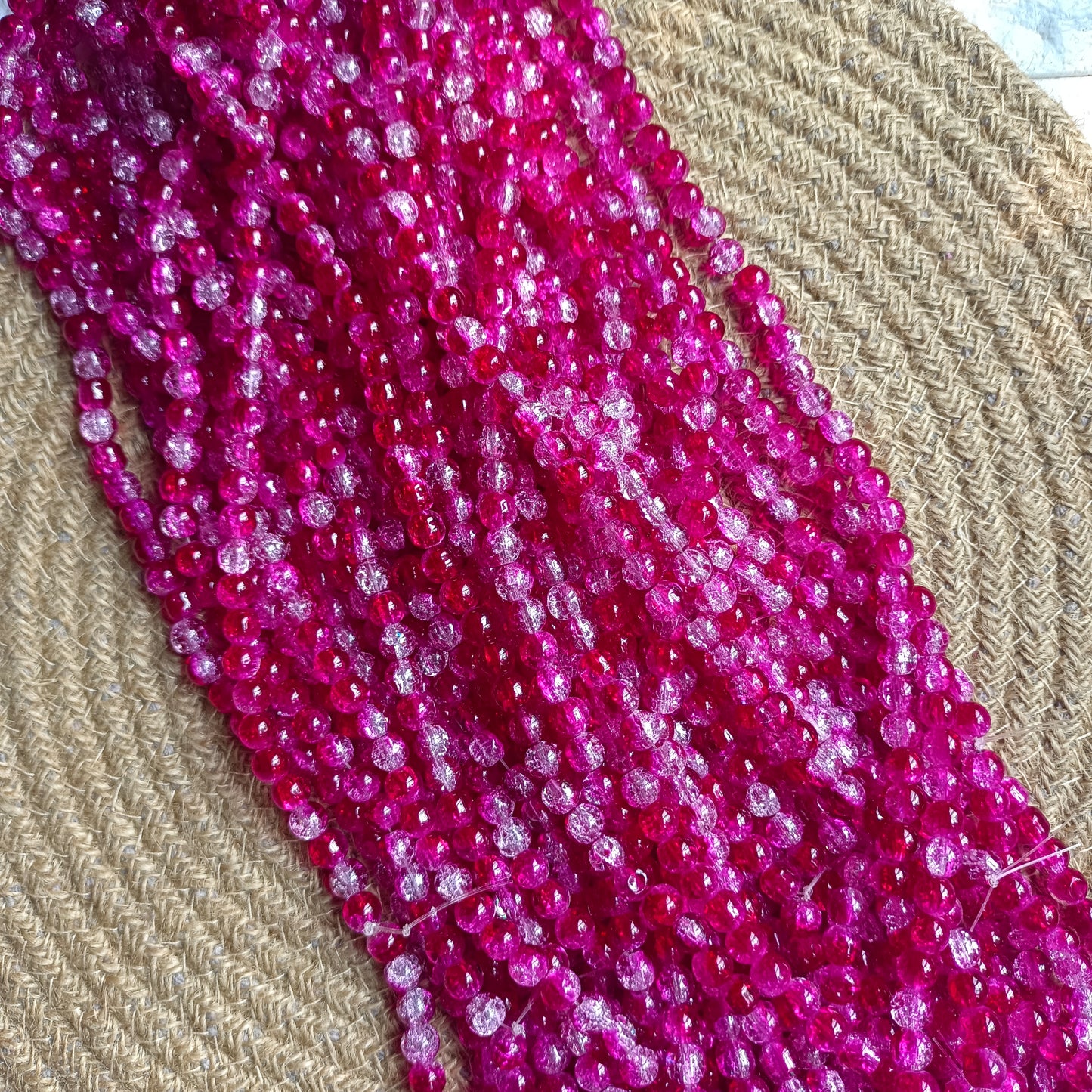 Dual Shades Crackle Beads