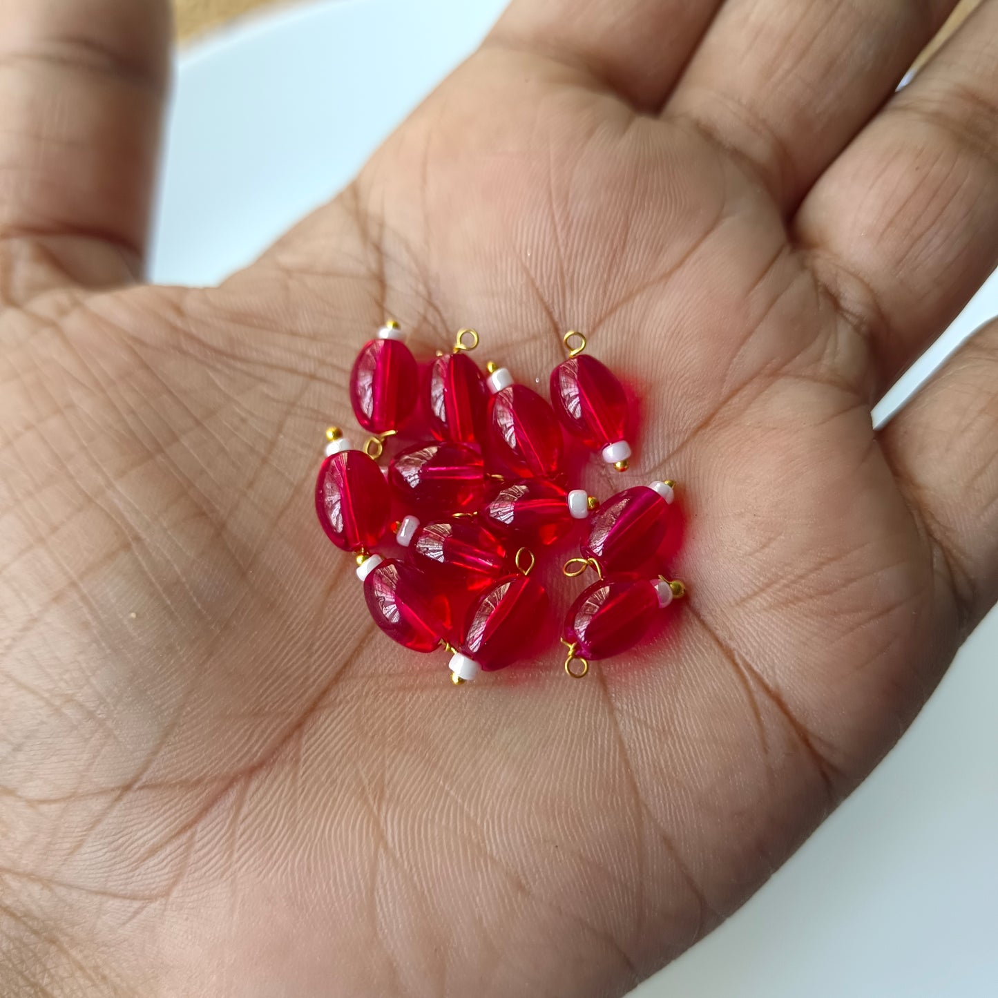 Oval Hanging Beads Glass Small (10 Pieces)